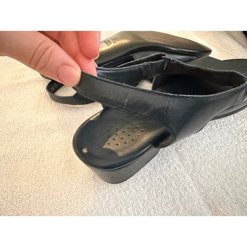 SAS Tripad Comfort Women's Slingback Sandals Black Leather Size 9W Flat Heel - Picture 6 of 8
